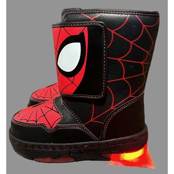 Marvel Spider-Man Snow Boots Toddler Size 8 Light Up NEW - Picture 3 of 8